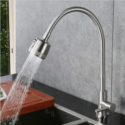 Bec flexible de seul SN froid de robinets de cuisine de l'acier inoxydable SUS304