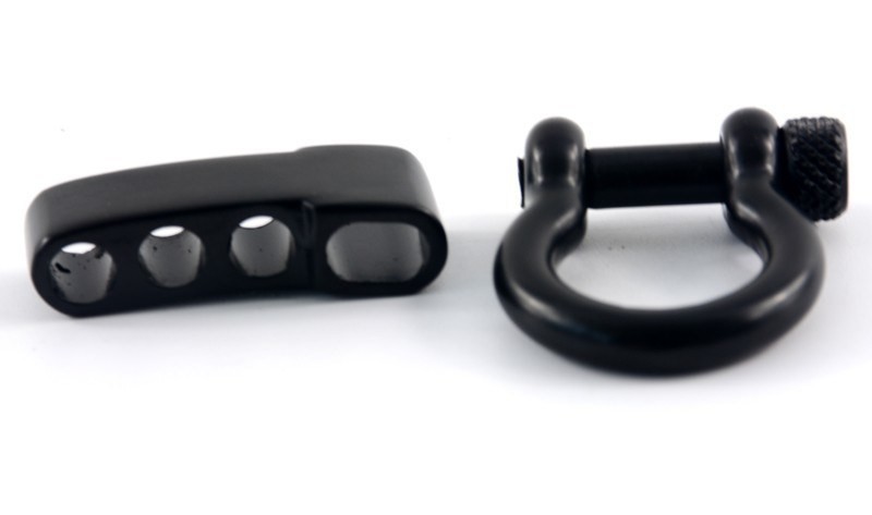 Outdoor Camping Stainless Steel Screw Bow Shackle 5mm Black Adjustable Paracord Shackle