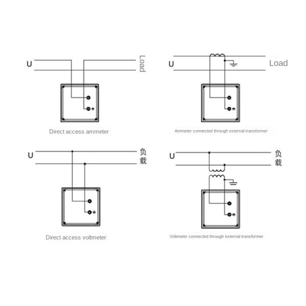 AC DC Ampere Meter 100V Voltmeter Marine Meter Distribution Meter 72 Type Pointer