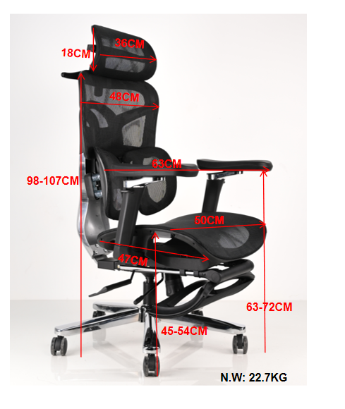 Factory New Ergonomic Office Chair Luxury design Aluminium back support Manager chair