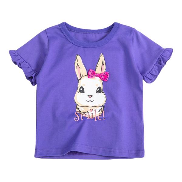 120CM 47in Girls Animal Short Sleeve Pink Bunny T Shirt Breathable For Girl