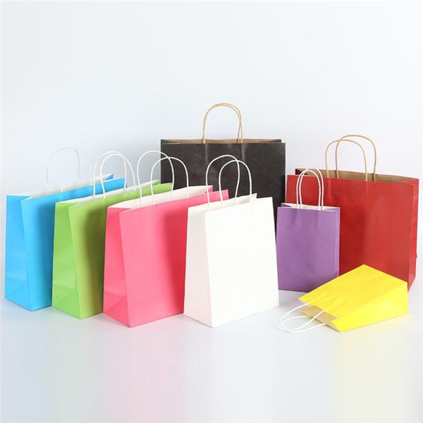 Emboss Branded Paper Bags Shopping Drawstring Clothing Tote Paper Carry Bag