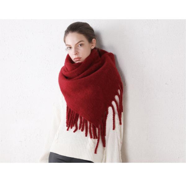 Y-Z 2025 Winter Nordic Polar Fleece Female Scarf Comfortable Cosy Boho Shawl with Fringed for Christmas Festival Vegan Style