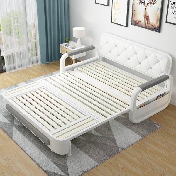 Apartment Folding Sofa Bed with Armrest Simple Couch Storage Space Heavy Duty