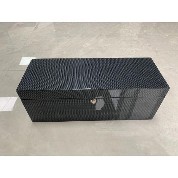 Customizable Black Wooden Wine Gift Box With Glossy Lacquer Finish