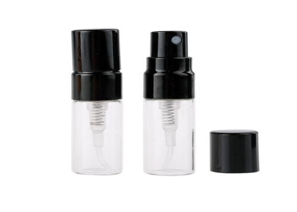 2ml Transparent Glass With Black Plastic Lid , Glass Pump Bottles for  Alcohol disinfection