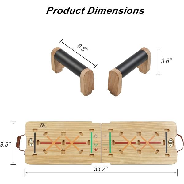 Customized Design Solid Wooden Push Up Board Kit with Plate Bar Resistance Bands Sets