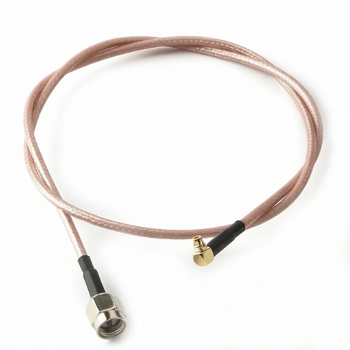 RF coaxial adapter cable BAT WIRELESS BWSMAJ-MMCXWJ-RG316L500 with SMA Male and right angle MMCX Male connectors