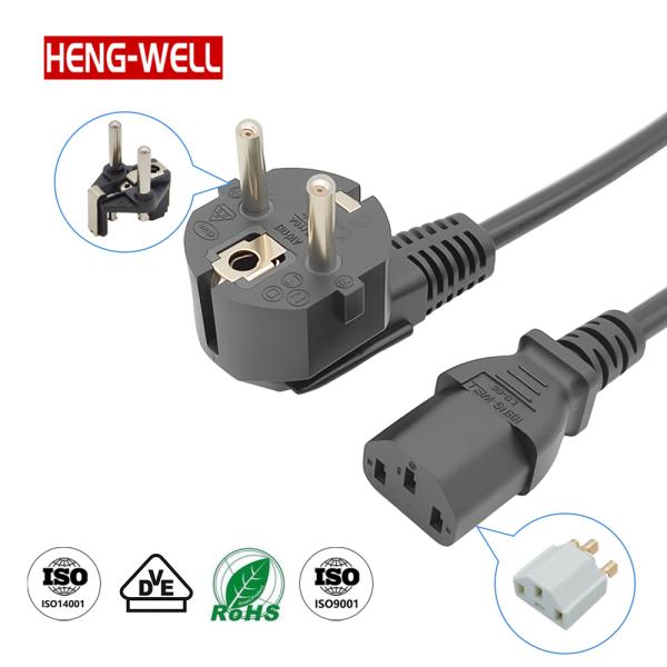 EU 3ピン電源ケーブル H05VV-F 2*0.75MM2 銅線タイプ 高耐久性工業用途向け