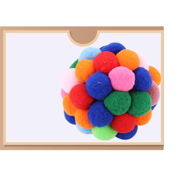 Popular Colorful Handmade Bouncy Ball Kitten Toys Plush Bell Ball Planet Ball Cat Toys
