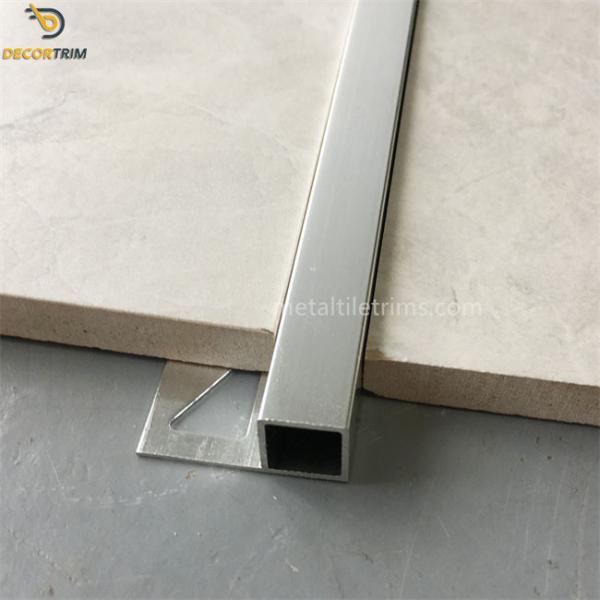 Anodizing Matt Silver 10mm Box Tile Trim For Tile Corner Decoration
