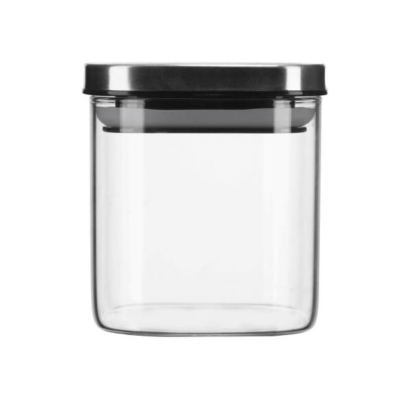 Square Glass Canister Set With Stainless Steel Lid 780ml 1100ml 1400ml 1900ml