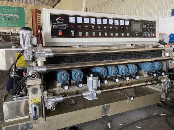 Vertical Structure Polishing Mirror Flat Glass Beveling Machine with PLC Control System