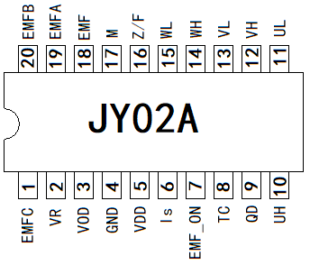 JY02A Моторный драйвер IC с интегральной схемой для управления двигателями постоянного тока без датчиков без щетки