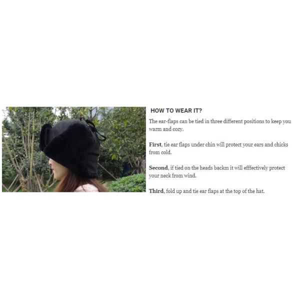 Russian sheepskin Leather Trooper Hat Australian Shearling Ushanka Winter trapper hat