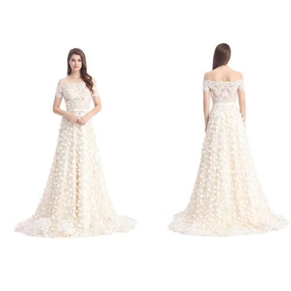 Women ' S Long Party Vintage Evening Dresses Elegant Lace Chiffon Fabric