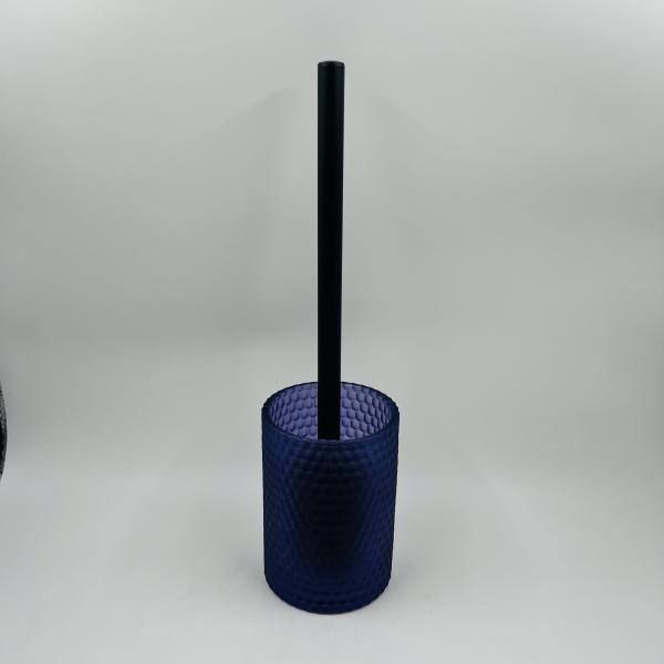 5pcs acessórios de banheiro de vidro conjunto forma redonda roxa com padrão de diamante bomba de loção garrafa tumbler