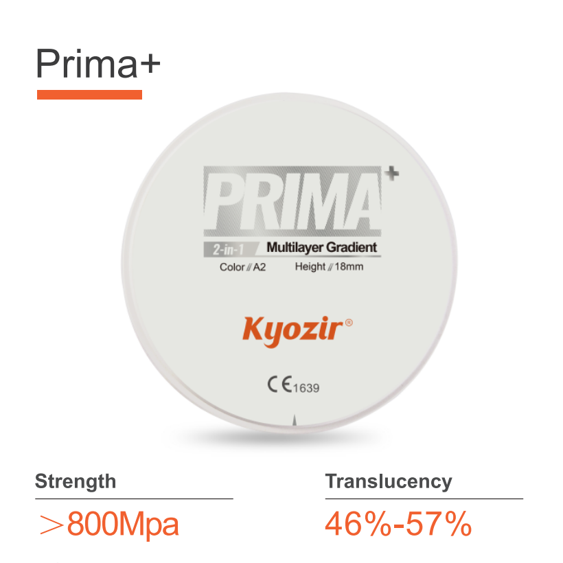 PRIMA+ Multilayer Zirconia Disc 3D PRO-ML CAD/CAM Dental Zirconia Blank