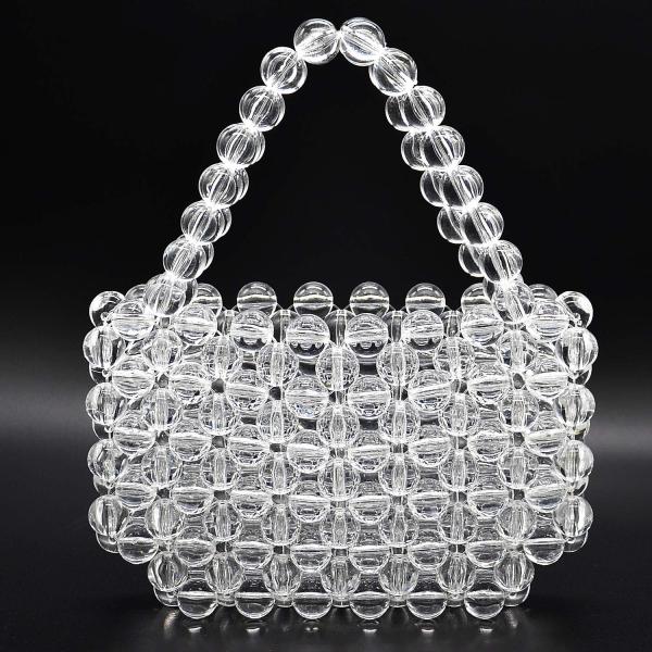 Miuco Women Beaded Bag Handmade Transparent Acrylic Handbags