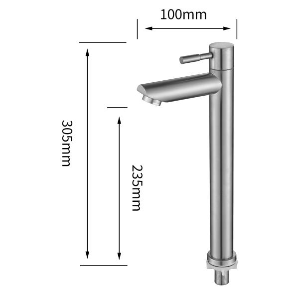 Single Handle Controls Cold Water Wall Mounted Kitchen Faucet with Universal Mount