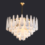 Люстра минималистского современного алебастра декоративных ламп 80lm каменная