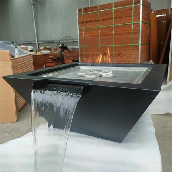 fonte de água quadrada decorativa do fogo de gás da associação de 600mm para a piscina