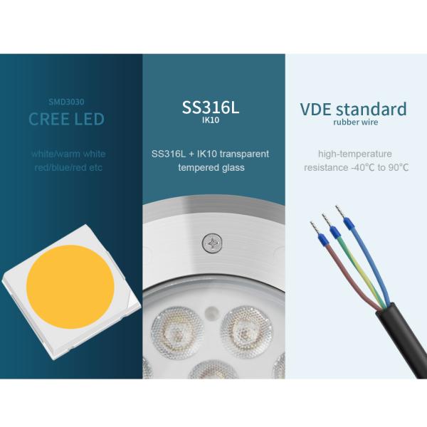 Управления светом приведенные органа DMX512 подводные утопили кабель SS316L VDE 9 ватт