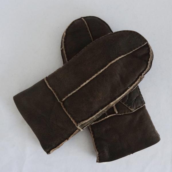 Manufacturer customized shearling sheepskin double face mitten gloves