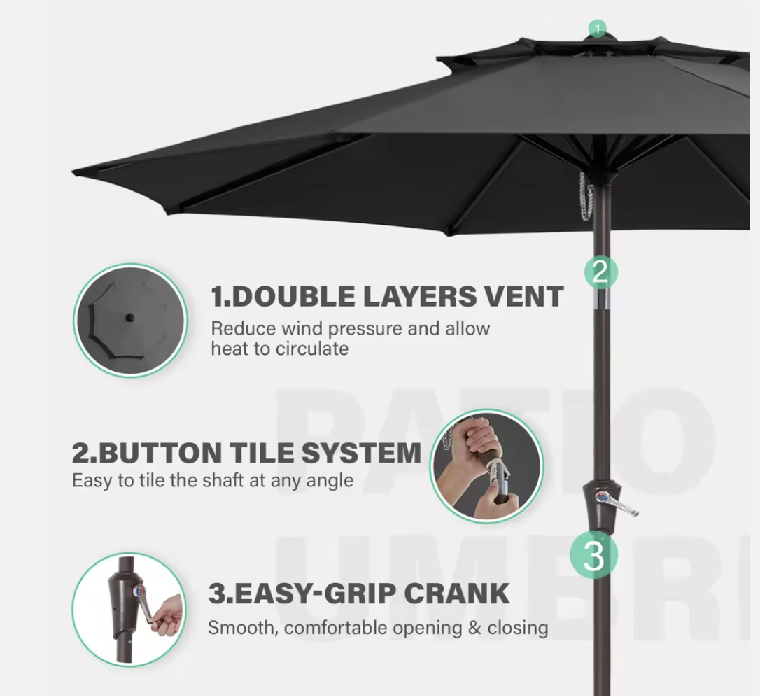 1.5 Lbs Weight Strong Golf Umbrella Purple Color Portable With Plastic Top Tips
