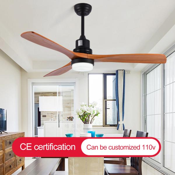 Vintage Wood Ceiling Fan Remote Control Fans With Lights lamp Industrial Decor AC 220v ceiling fan light(WH-CLL-13)