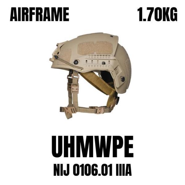 AirFrame UHMWPE Ballistic Helmet NIJ IIIA 1.70 kg