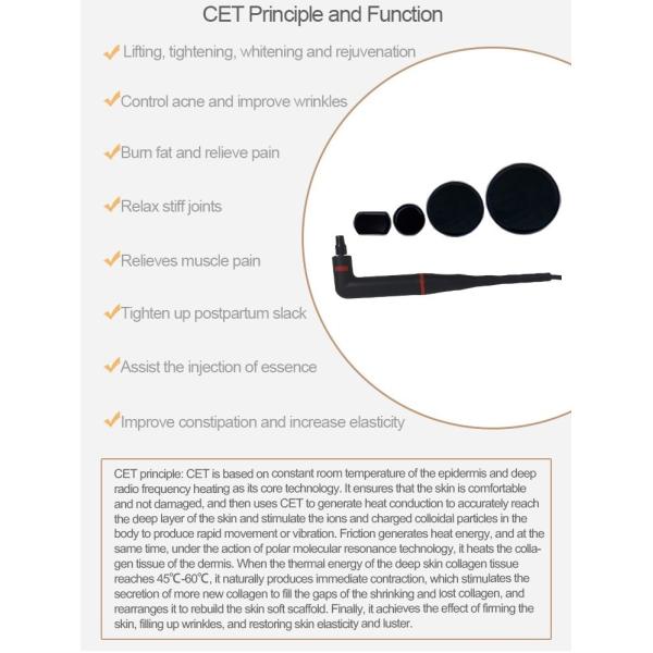 INDIBA 448Khz TECAR RF CET RET Radio Frequency Monopolar Skin Lift Body Slim Beauty Equipment