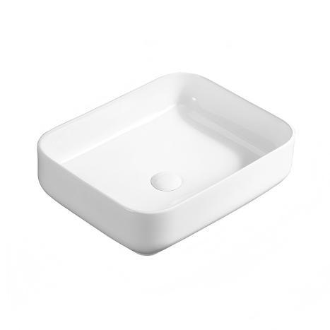 Modern Ceramic Rectangular Bathroom Sink Above Counter Mount