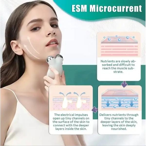 Lotion Conduction Electric Massager for Facial and Neck Beauty EMS Lifting