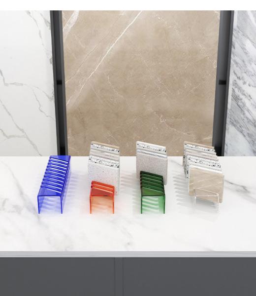 Tabletop Acrylic Stone Display Stand  Tile Display Stand Rack Plate Organizer 10 Slots