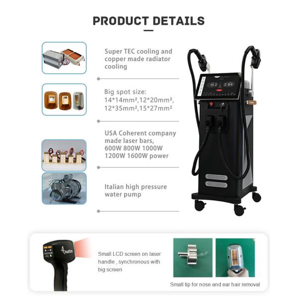 Medical Grade Titanium Diode Laser Hair Removal Machine 4 Waves