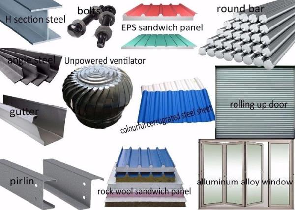 Structural Steel Frame Building , Large Span Prefabricated Metal Workshop Building
