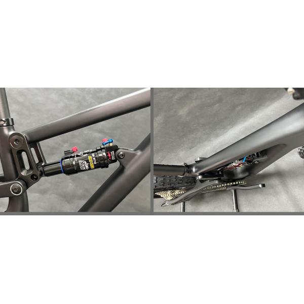 Bicicleta de montaña de carbono con suspensión completa, grupo Shimano de 10 velocidades para niños