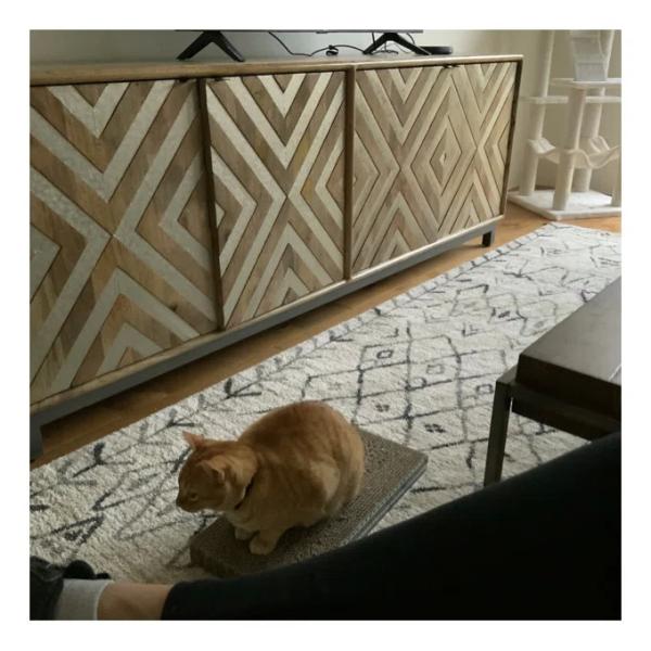 Custom Wooden Kitchen Sideboard Media Console With Glass Doors