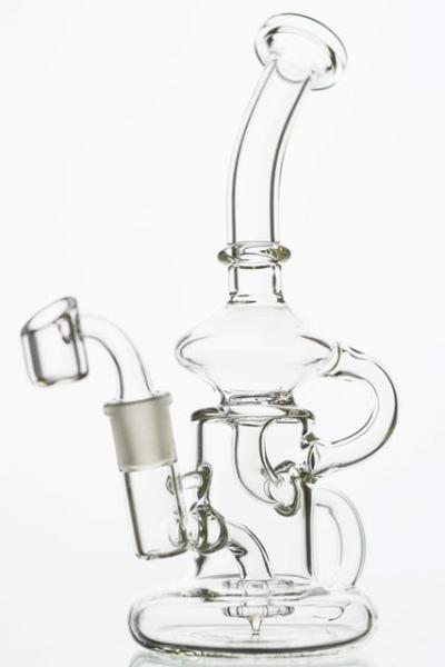 5mm Glass Water Pipe Bongs Perc Recycler Rig Dual Arm Showerhead