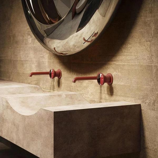 Embedded Wall Basin Brushed Aluminum Faucets Contemporary Kitchen Taps Copper