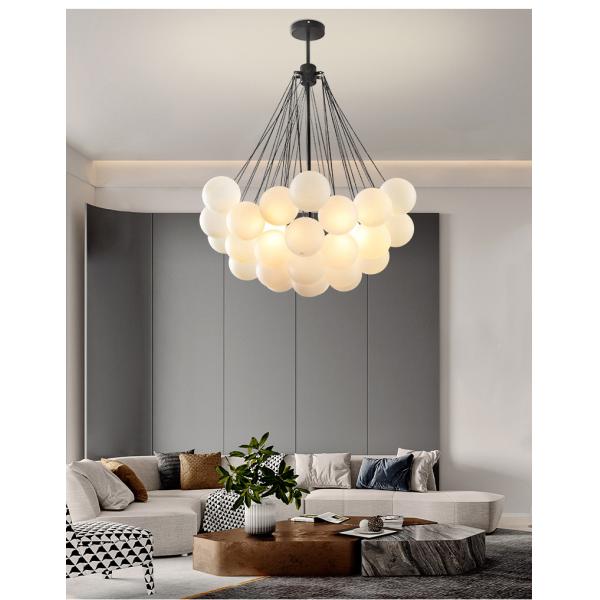 E27 Bulb Base Nordic INS Restaurant Bubble Ball Glass Pendant for Bedroom Living Room