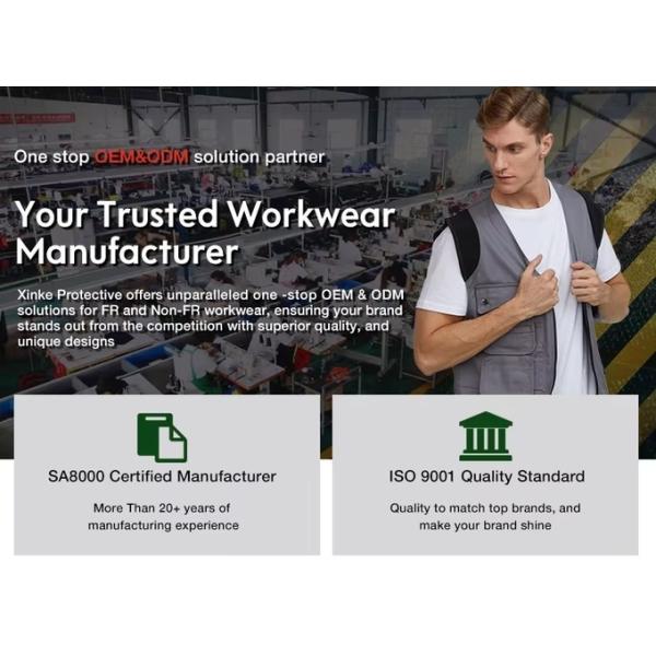 Factory Supply High Visibility Safety Work Clothes Construction Security Workwear Reflective Work Jacket for Mens Cotton