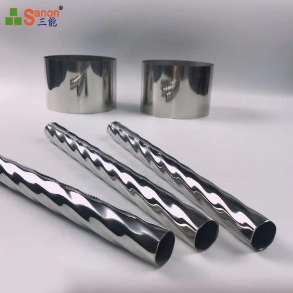 Round 304 Stainless Steel  Welded Spiral Tube Anti Corrosion For Stair Railing