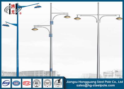 Yield Strength 235 Mpa Outdoor Street Lamp Post with Double Arms ISO 9001