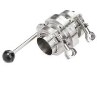 Valve papillon à main en acier inoxydable, tri-clampe ferrule ensemble complet