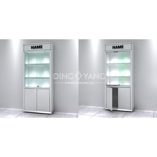 4  custom made jewelry showcases.jpg Глянцевые белые ювелирные витрины витрины полностью с светодиодными лампами замки закрыты большие хранилища