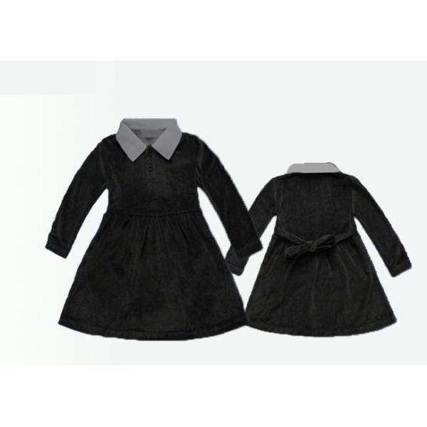 Long Sleeve Corduroy Girls School Uniform Dresses Thickness Suitable For Winter