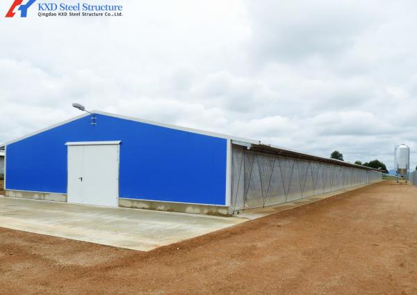 Prefabricated Steel Poultry House with Q235/Q355 H Section Steel Structure