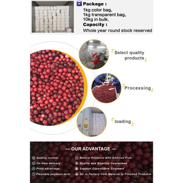 HACCP IQF Frozen Sweet And Delicious Wild Frozen Fruit